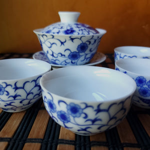 Butterfly Gaiwan and 4 cups